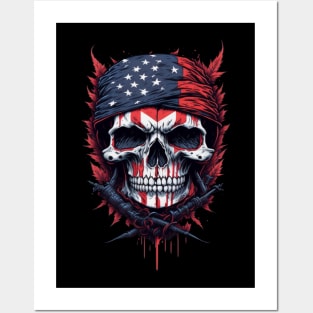 USA Skull Posters and Art